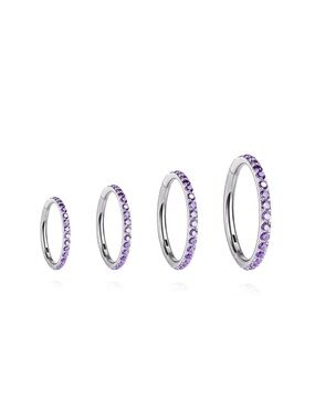NWT - Titanium 6mm Purple Zirconia Cartilage Hoops